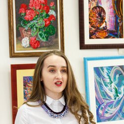 Анастасія Горобець на відкритті V Всеукраїнської виставки « Бісер : Вчора. Сьогодні. Завтра », 4 березня 2017 року