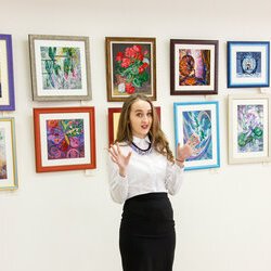 Анастасія Горобець на відкритті V Всеукраїнської виставки « Бісер : Вчора. Сьогодні. Завтра », 4 березня 2017 року
