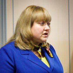 Олена Гончарова на посвяті в професію музеєзнавця студентів КНУКіМ, 27.10.2016 р.