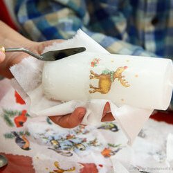 Фото з майстер-класу «Новорічний декупаж свічок», Анна Шпілька