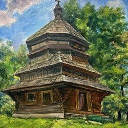 "Дзвіниця Струківської церкви 1811 р.", 2021, полотно, олія, 50х60, Художник: Олексій Овчаренко