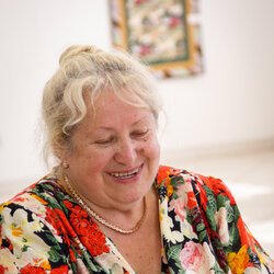Ніна Янчуковська на відкритті виставки «Україна зоряної мови, Україна Божого Буття», 3 вересня 2017 р.