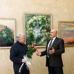 Микола Кононенко та Іван Черниш на відкритті виставки «La Viva Vita», 17.01.2017 р.