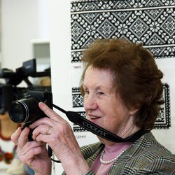 Ірина Свйонтек на відкритті виставки «Ірина Свйонтек. Життя присвячене мистецтву», 18 травня 2017 року